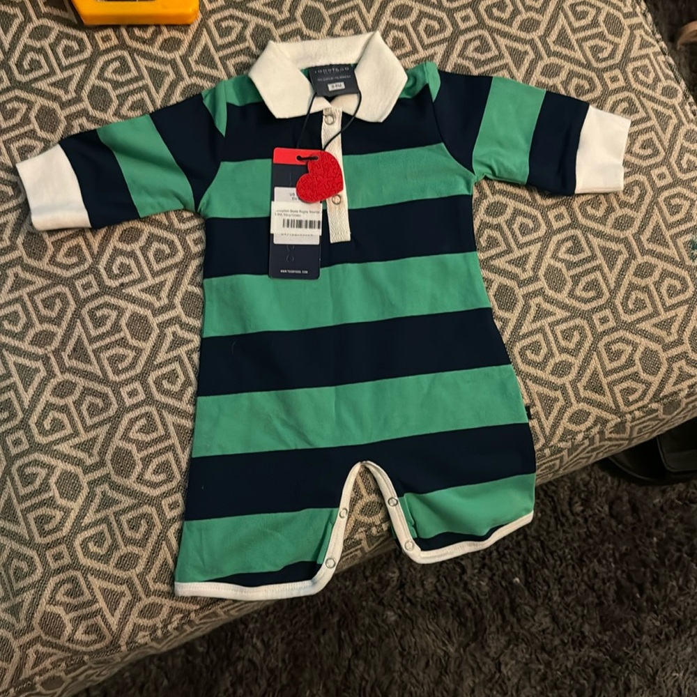Toobydoo Rugby Shortie Onesie 3-6 months